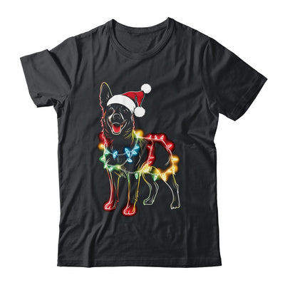 Funny Santa German Shepherd Retriever Christmas Lights Dog Lover Shirt & Sweatshirt | siriusteestore