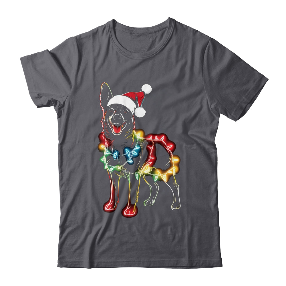 Funny Santa German Shepherd Retriever Christmas Lights Dog Lover Shirt & Sweatshirt | siriusteestore