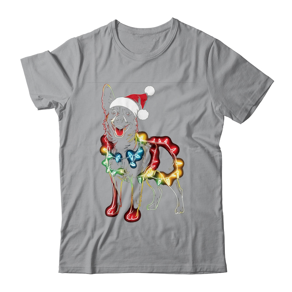 Funny Santa German Shepherd Retriever Christmas Lights Dog Lover Shirt & Sweatshirt | siriusteestore