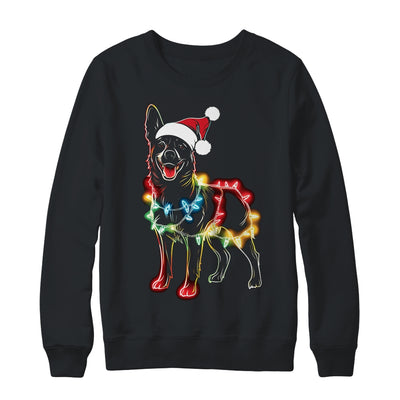 Funny Santa German Shepherd Retriever Christmas Lights Dog Lover Shirt & Sweatshirt | siriusteestore