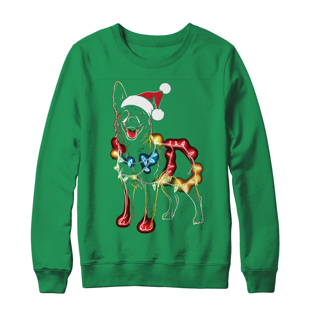 Funny Santa German Shepherd Retriever Christmas Lights Dog Lover Shirt & Sweatshirt | siriusteestore