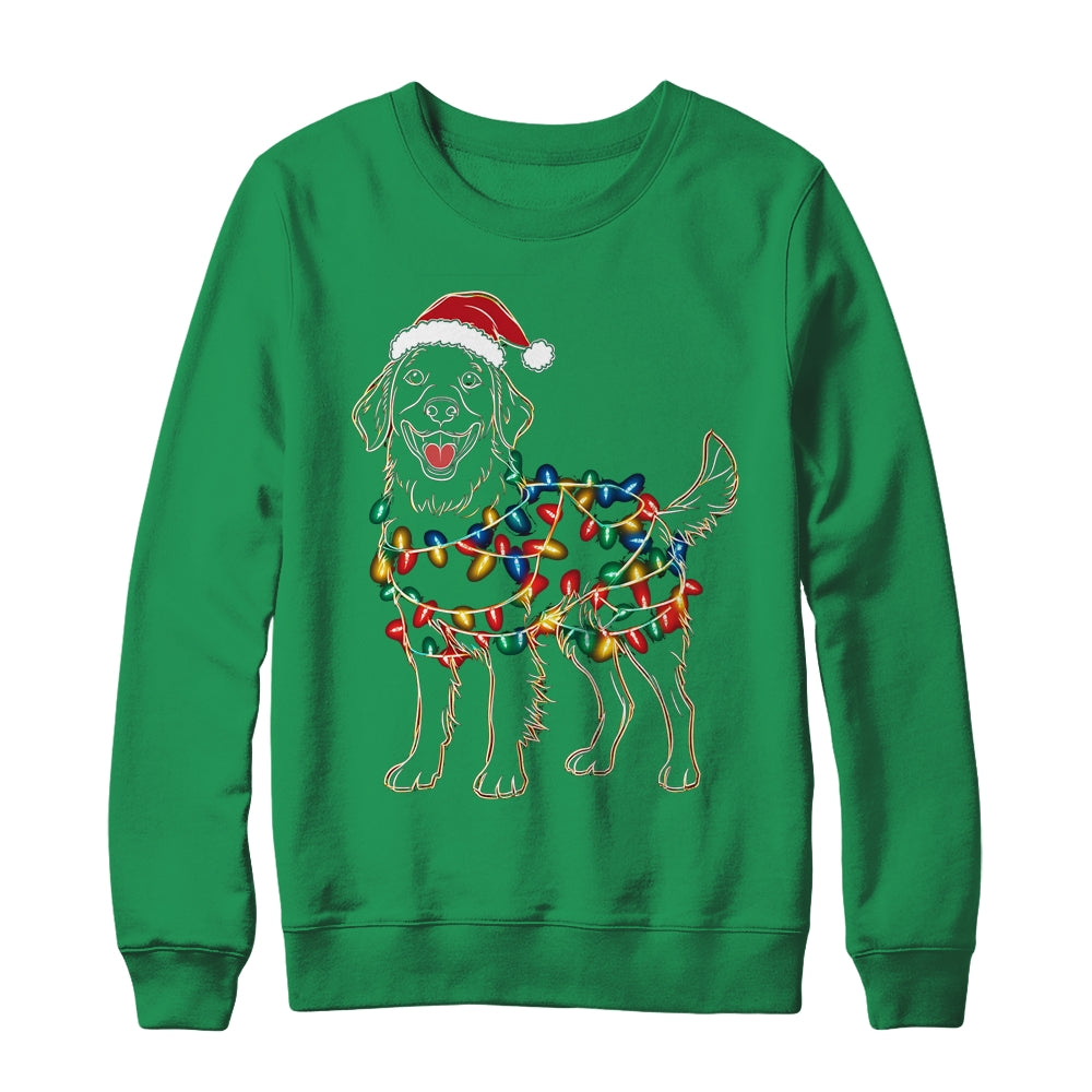 Funny Santa Golden Retriever Retriever Christmas Lights Dog Lover Shirt & Sweatshirt | siriusteestore