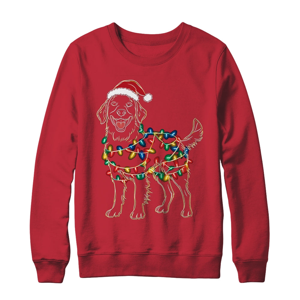 Funny Santa Golden Retriever Retriever Christmas Lights Dog Lover Shirt & Sweatshirt | siriusteestore