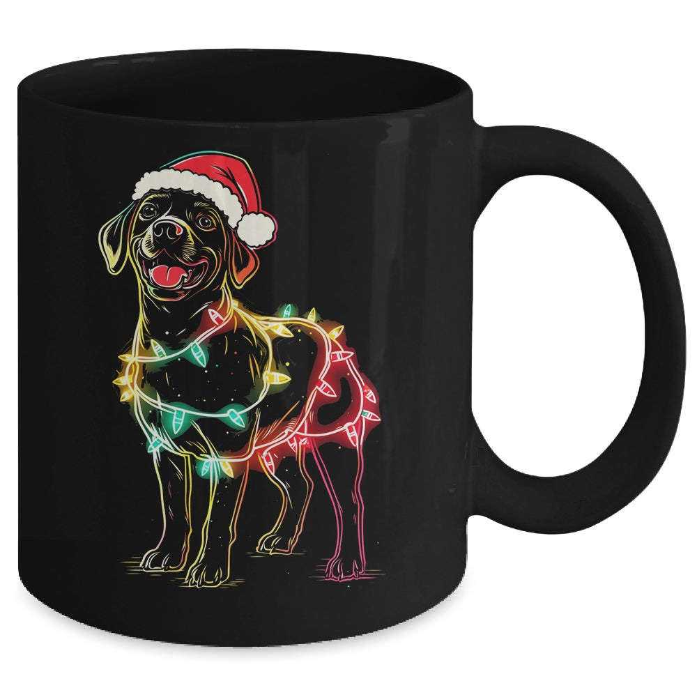 Funny Santa Labrador Retriever Christmas Lights Dog Lover Mug | siriusteestore