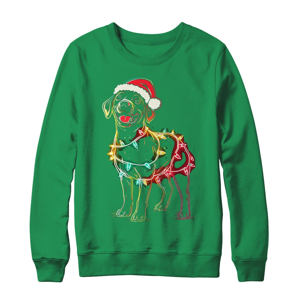 Funny Santa Labrador Retriever Christmas Lights Dog Lover Shirt & Sweatshirt | siriusteestore