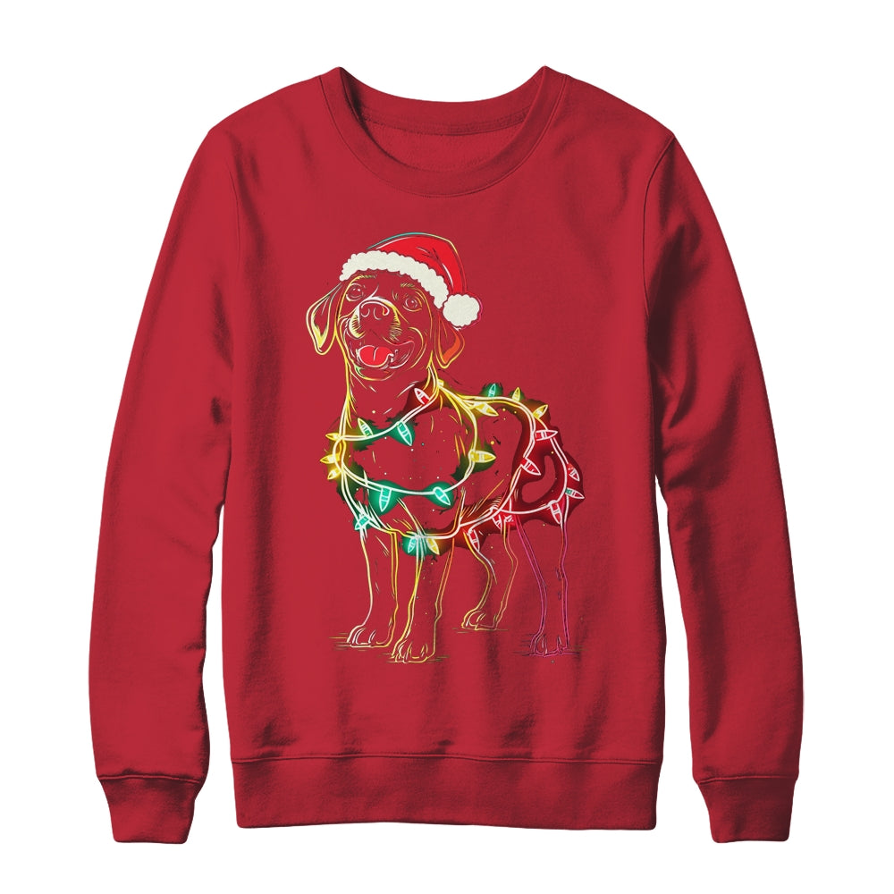 Funny Santa Labrador Retriever Christmas Lights Dog Lover Shirt & Sweatshirt | siriusteestore