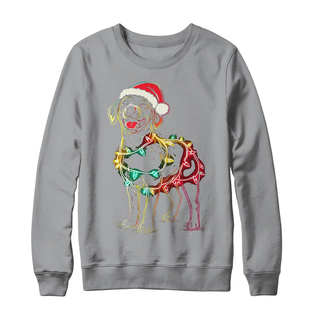 Funny Santa Labrador Retriever Christmas Lights Dog Lover Shirt & Sweatshirt | siriusteestore