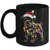 Funny Santa Pitbull Retriever Christmas Lights Dog Lover Mug | siriusteestore