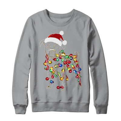 Funny Santa Pitbull Retriever Christmas Lights Dog Lover Shirt & Sweatshirt | siriusteestore
