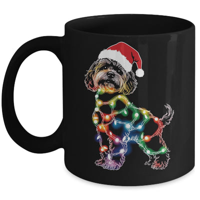 Funny Santa Poodle Retriever Christmas Lights Dog Lover Mug | siriusteestore