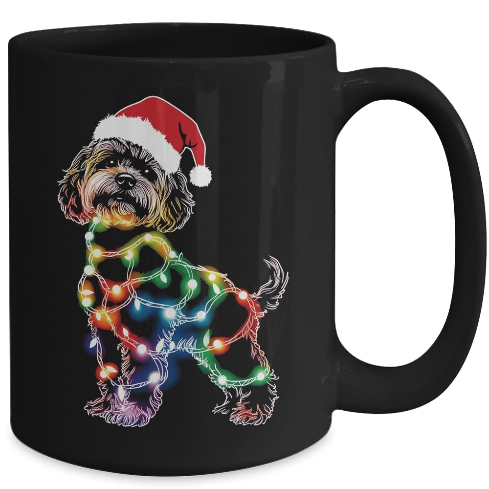 Funny Santa Poodle Retriever Christmas Lights Dog Lover Mug | siriusteestore