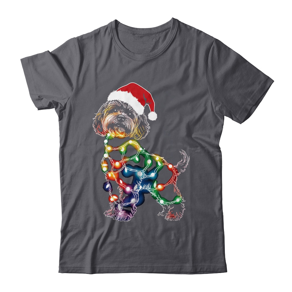 Funny Santa Poodle Retriever Christmas Lights Dog Lover Shirt & Sweatshirt | siriusteestore