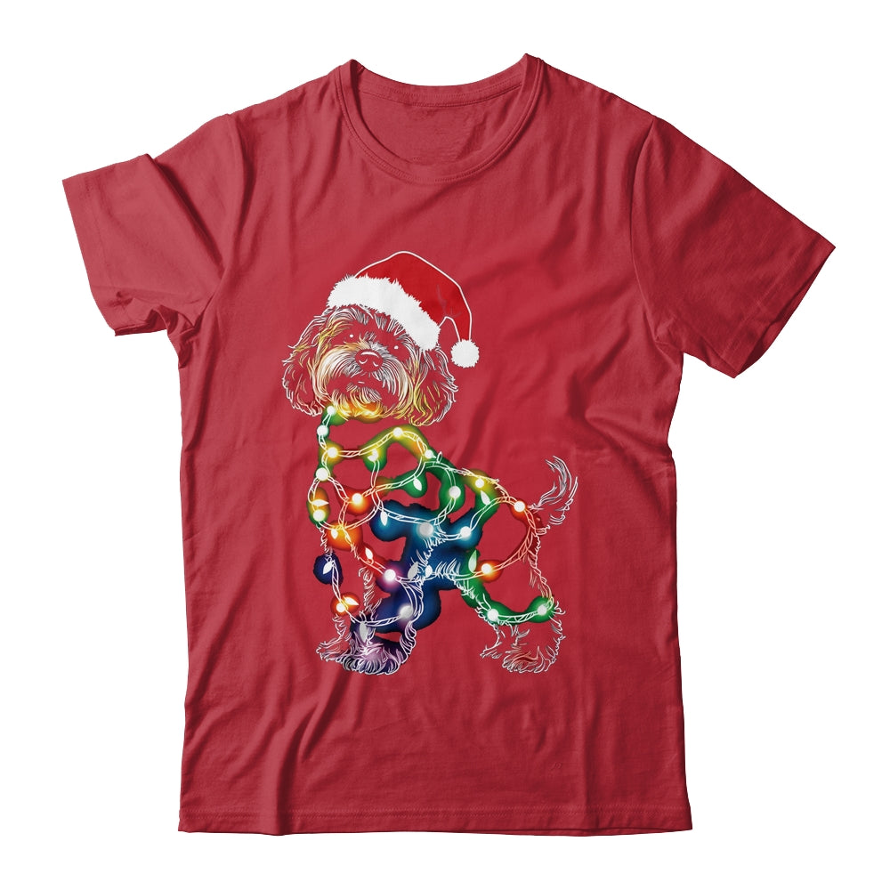 Funny Santa Poodle Retriever Christmas Lights Dog Lover Shirt & Sweatshirt | siriusteestore