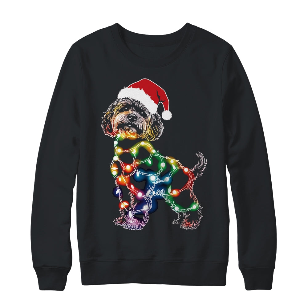 Funny Santa Poodle Retriever Christmas Lights Dog Lover Shirt & Sweatshirt | siriusteestore