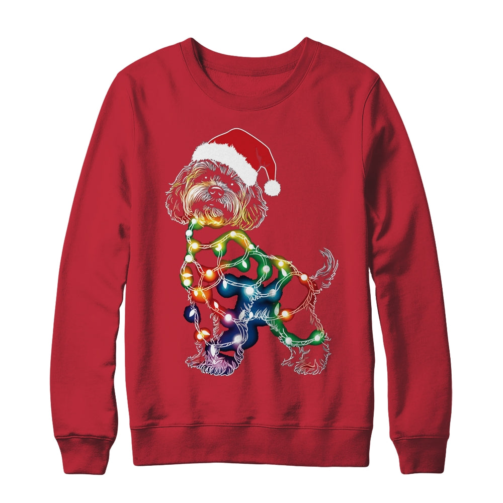 Funny Santa Poodle Retriever Christmas Lights Dog Lover Shirt & Sweatshirt | siriusteestore