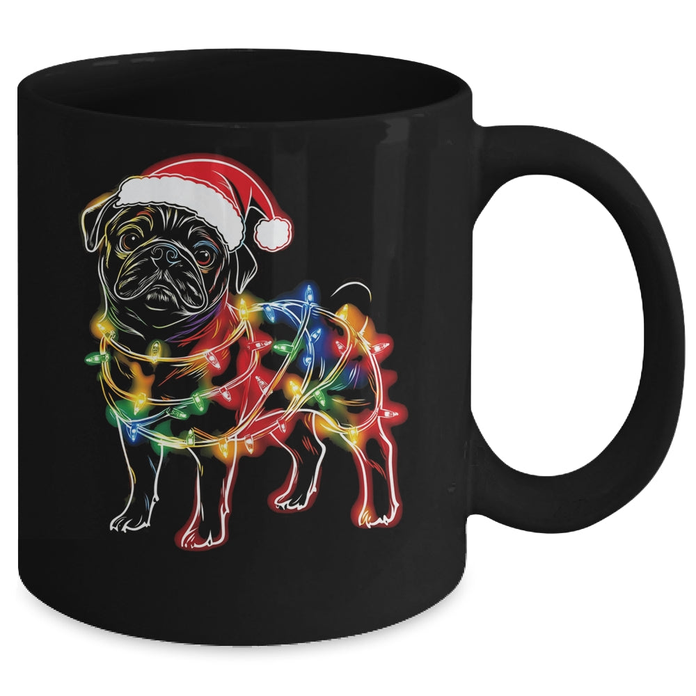 Funny Santa Pug Retriever Christmas Lights Dog Lover Mug | siriusteestore