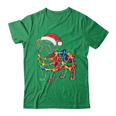 Funny Santa Pug Retriever Christmas Lights Dog Lover Shirt & Sweatshirt | siriusteestore