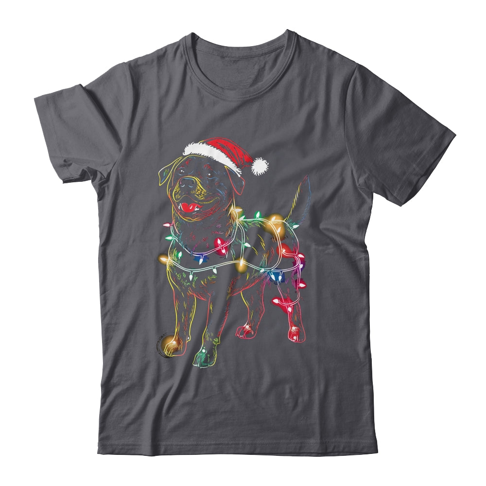Funny Santa Rottweiler Retriever Christmas Lights Dog Lover Shirt & Sweatshirt | siriusteestore