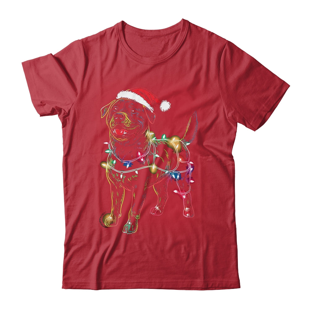 Funny Santa Rottweiler Retriever Christmas Lights Dog Lover Shirt & Sweatshirt | siriusteestore
