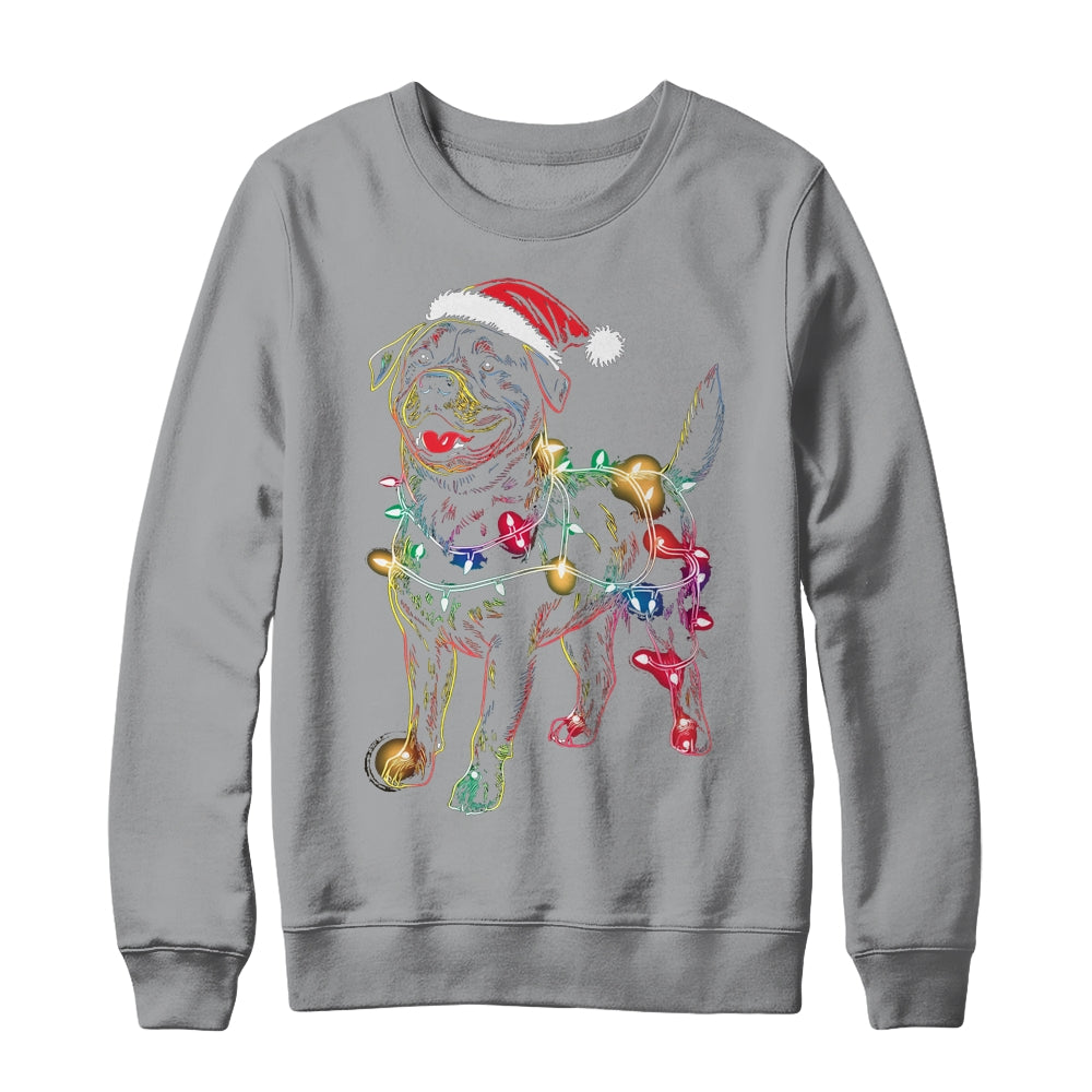 Funny Santa Rottweiler Retriever Christmas Lights Dog Lover Shirt & Sweatshirt | siriusteestore