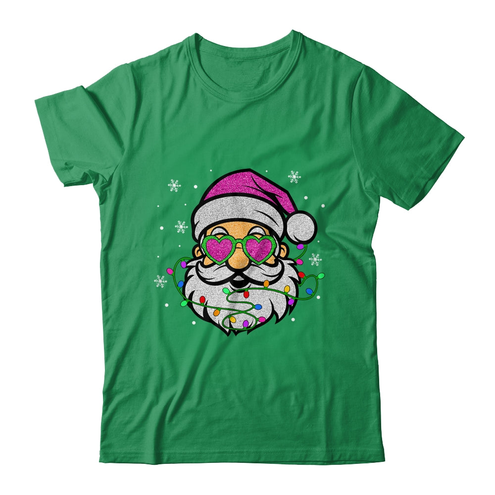 Funny Santa With Sunglasses Christmas Pink Women Girls Kids Shirt & Sweatshirt | siriusteestore