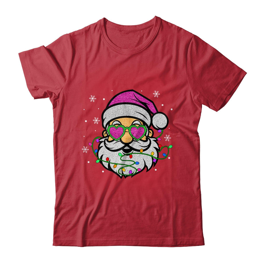 Funny Santa With Sunglasses Christmas Pink Women Girls Kids Shirt & Sweatshirt | siriusteestore
