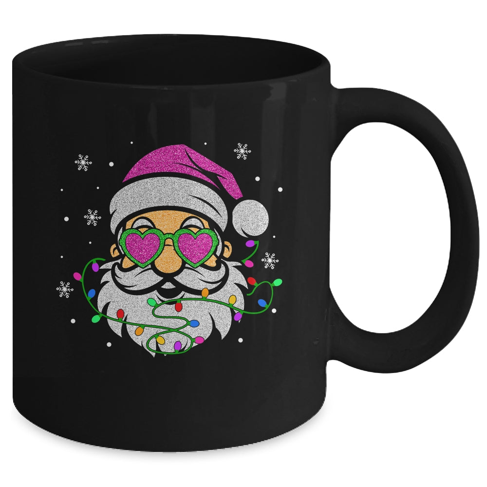 Funny Santa With Sunglasses Christmas Pink Women Girls Kids Mug | siriusteestore