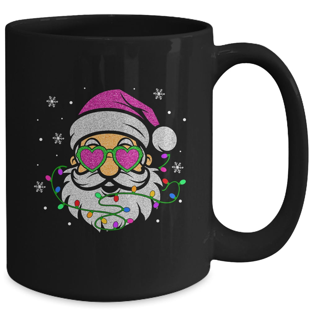 Funny Santa With Sunglasses Christmas Pink Women Girls Kids Mug | siriusteestore