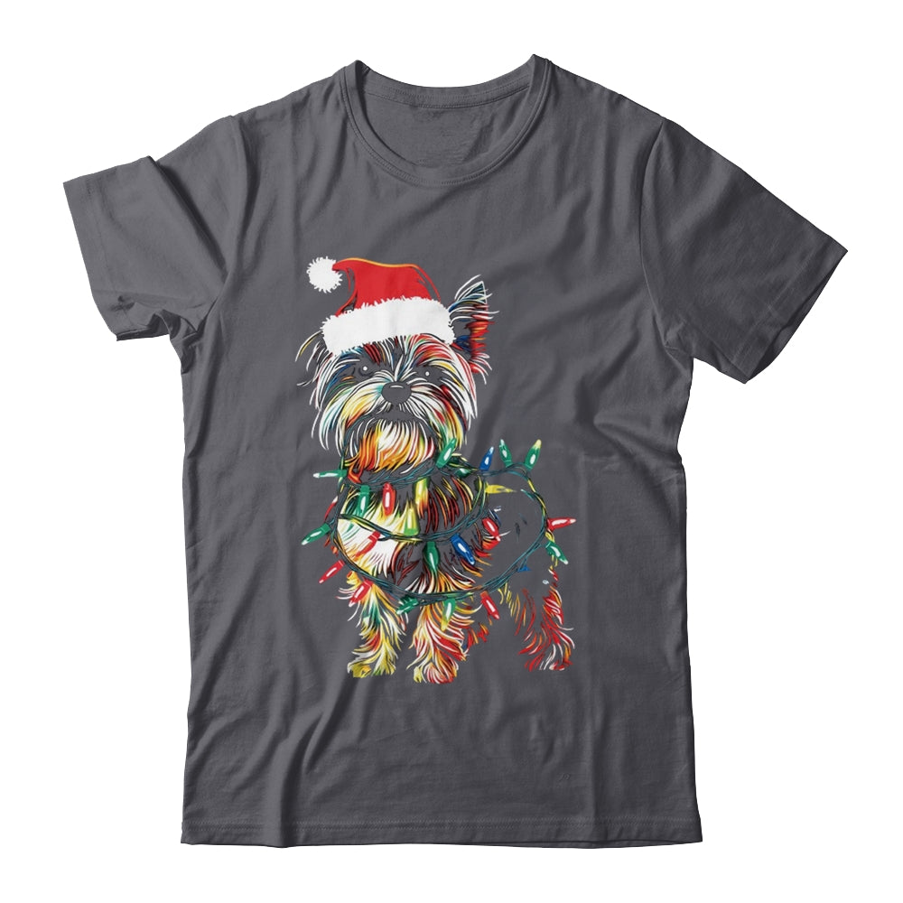 Funny Santa Yorkie Retriever Christmas Lights Dog Lover Shirt & Sweatshirt | siriusteestore