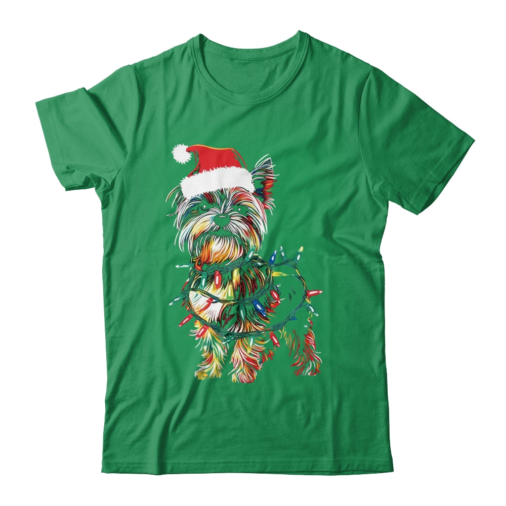 Funny Santa Yorkie Retriever Christmas Lights Dog Lover Shirt & Sweatshirt | siriusteestore