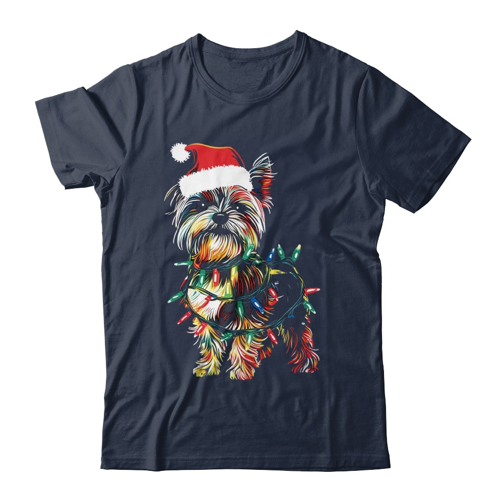 Funny Santa Yorkie Retriever Christmas Lights Dog Lover Shirt & Sweatshirt | siriusteestore