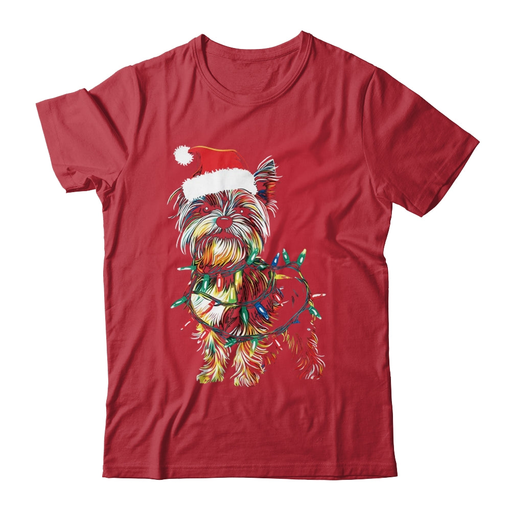Funny Santa Yorkie Retriever Christmas Lights Dog Lover Shirt & Sweatshirt | siriusteestore