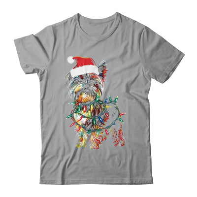 Funny Santa Yorkie Retriever Christmas Lights Dog Lover Shirt & Sweatshirt | siriusteestore