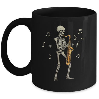 Funny Saxophone Design For Men Women Skull Player Sax Mug | siriusteestore