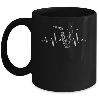 Funny Saxophone Heartbeat Design For Men Women Player Music Mug | siriusteestore