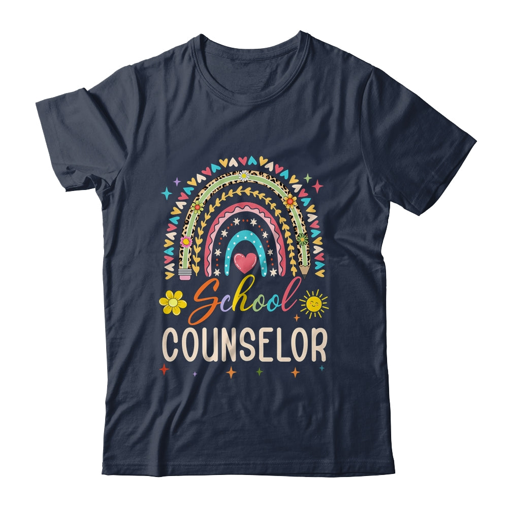 Funny School Counselor Rainbow Leopard Print Counselor Shirt & Hoodie | siriusteestore