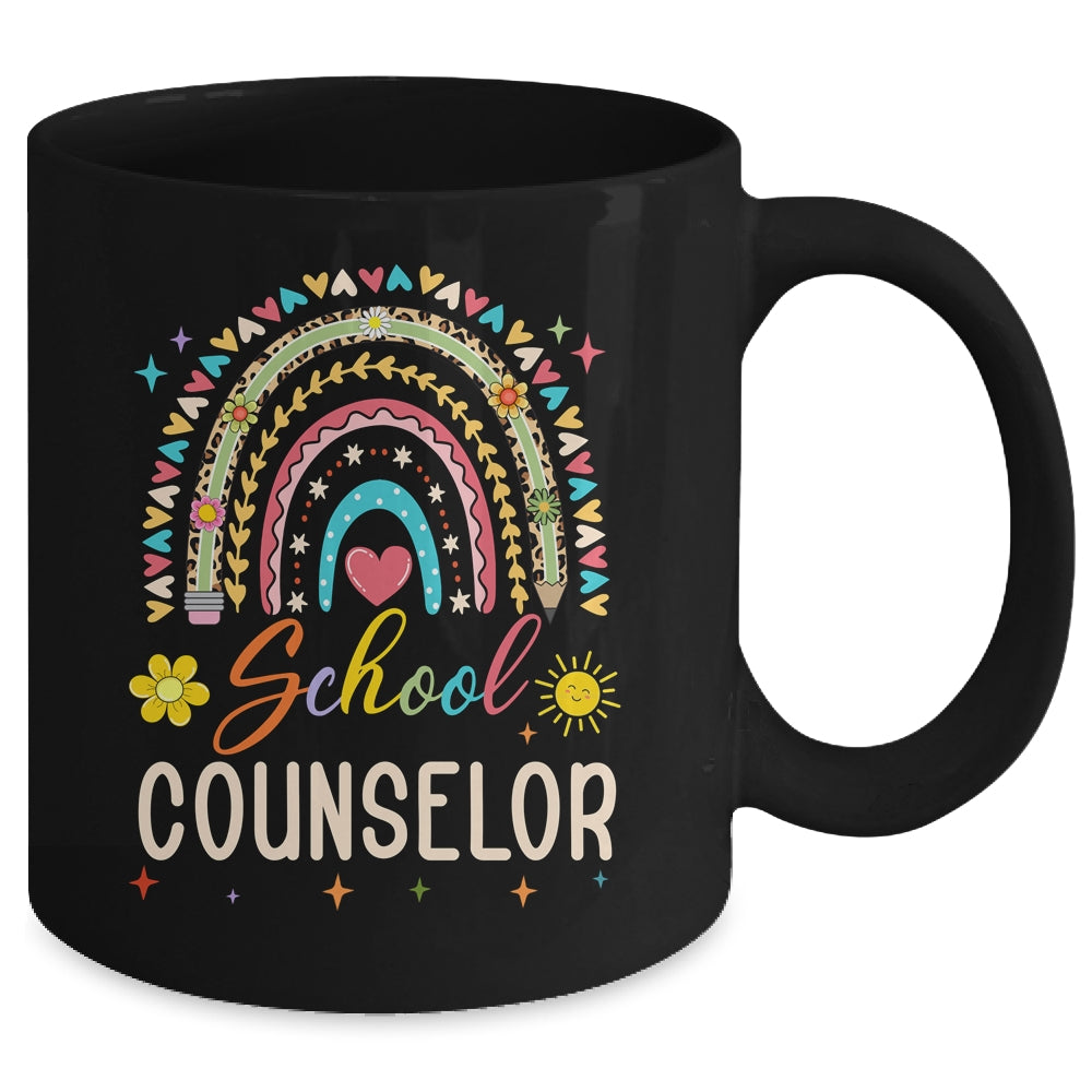 Funny School Counselor Rainbow Leopard Print Counselor Mug | siriusteestore