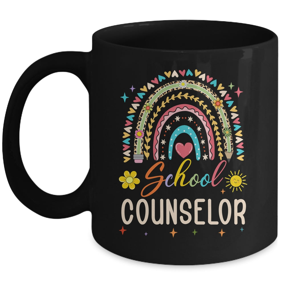 Funny School Counselor Rainbow Leopard Print Counselor Mug | siriusteestore