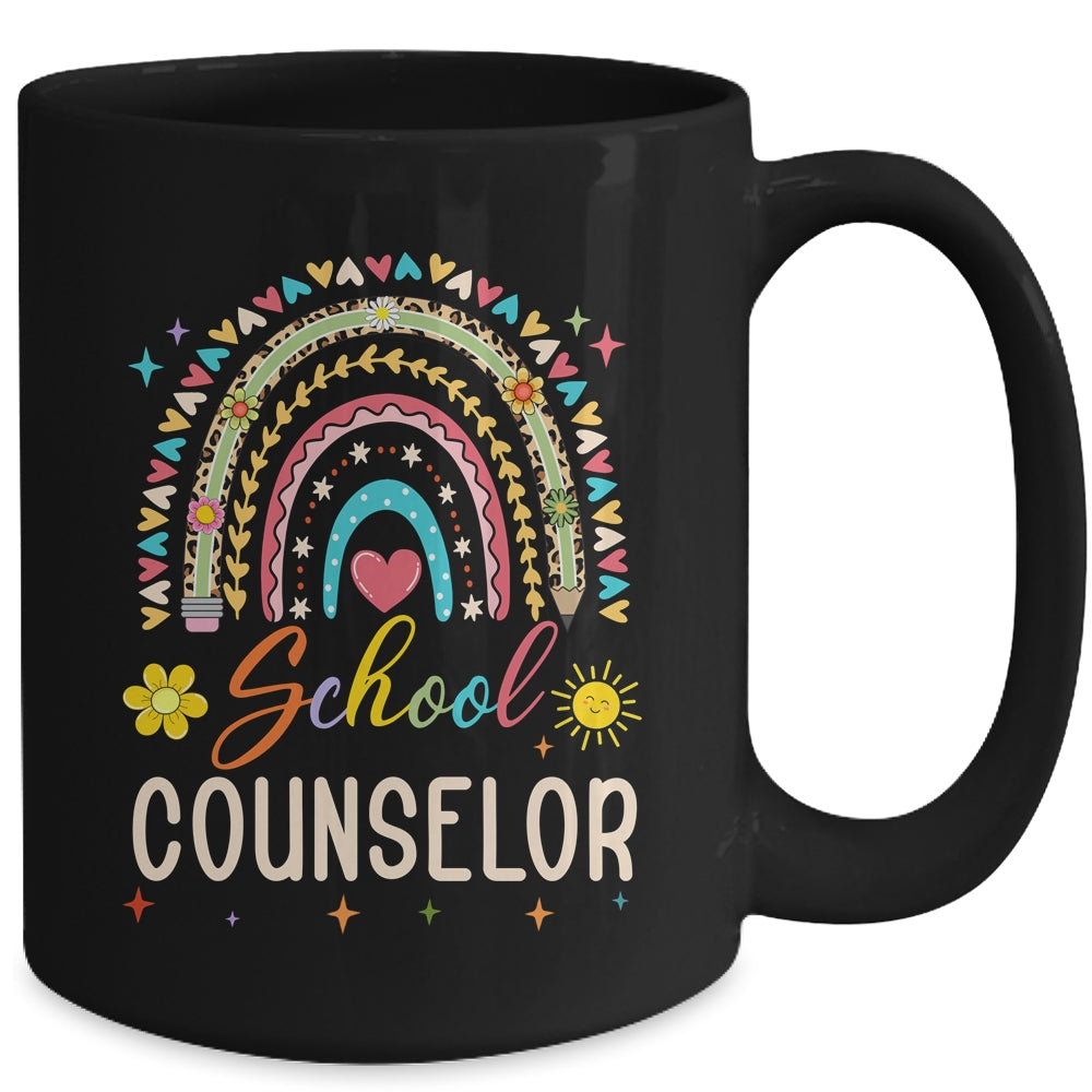 Funny School Counselor Rainbow Leopard Print Counselor Mug | siriusteestore