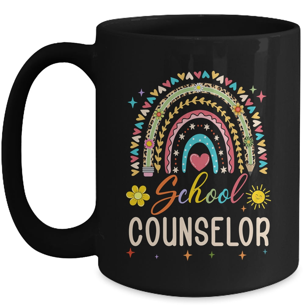Funny School Counselor Rainbow Leopard Print Counselor Mug | siriusteestore