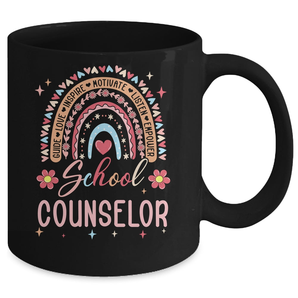Funny School Counselor Rainbow Leopard Print Women Mug | siriusteestore