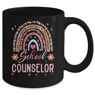 Funny School Counselor Rainbow Leopard Print Women Mug | siriusteestore