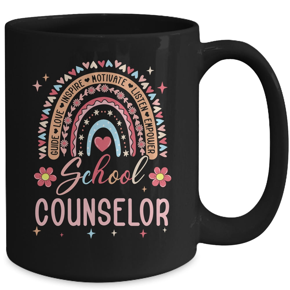 Funny School Counselor Rainbow Leopard Print Women Mug | siriusteestore