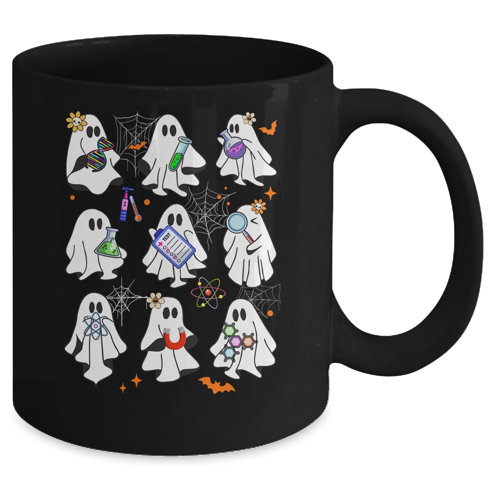 Funny Science Teacher Costume Halloween Ghost Laboratory Mug | siriusteestore