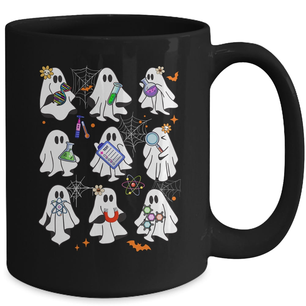 Funny Science Teacher Costume Halloween Ghost Laboratory Mug | siriusteestore