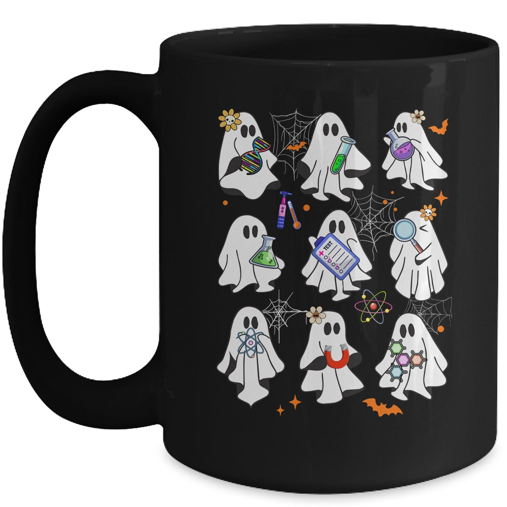 Funny Science Teacher Costume Halloween Ghost Laboratory Mug | siriusteestore