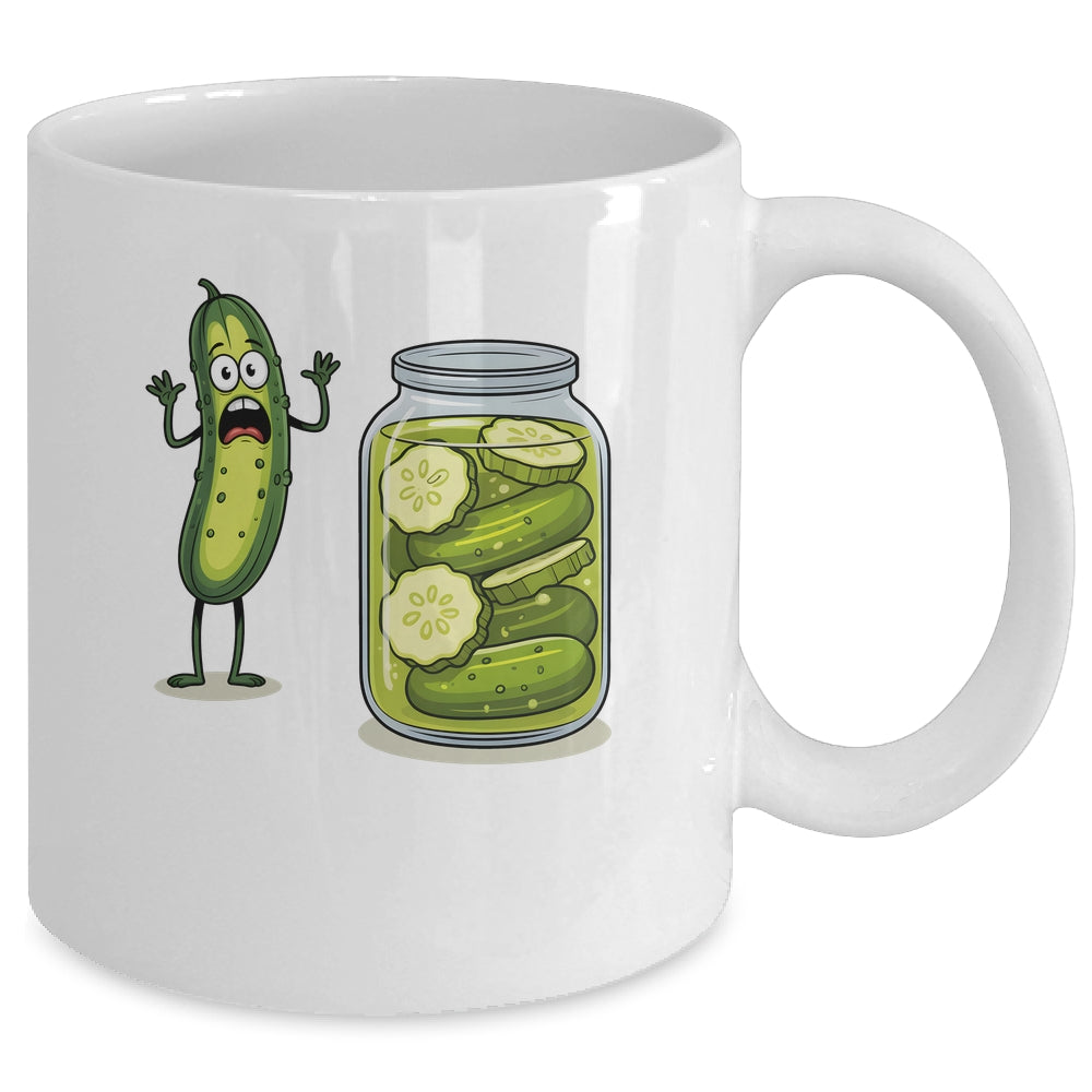 Funny Screaming Pickle Cucumber Jar Joke Pickles Mug | siriusteestore