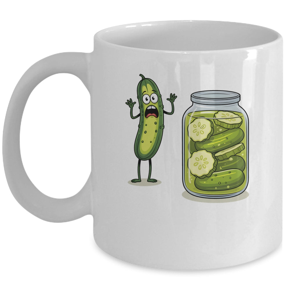 Funny Screaming Pickle Cucumber Jar Joke Pickles Mug | siriusteestore