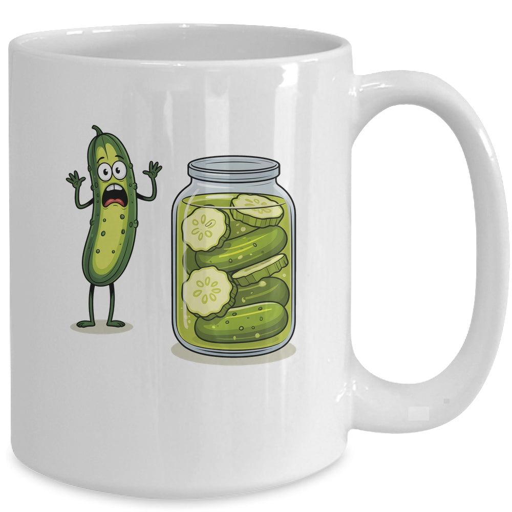 Funny Screaming Pickle Cucumber Jar Joke Pickles Mug | siriusteestore