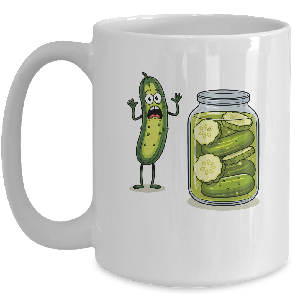Funny Screaming Pickle Cucumber Jar Joke Pickles Mug | siriusteestore